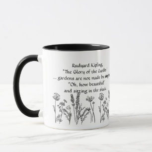 Mug Jardin Verse Rudyard Kipling Aquarelle Fleurs