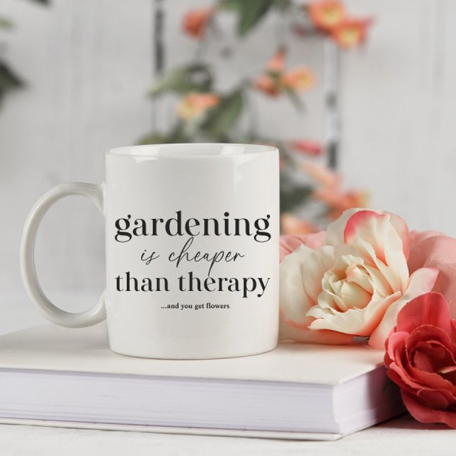Mug Jardinage Est Moins Cher Que Thérapie Drôle Citati (Créateur téléchargé)