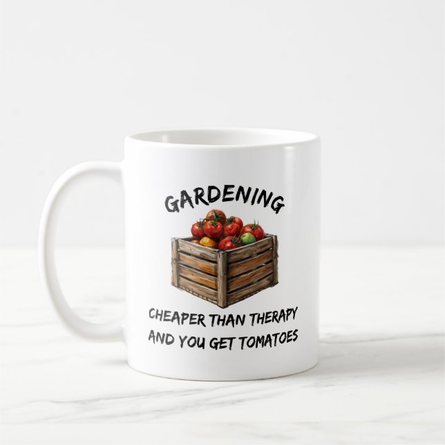 Mug Jardinage moins cher que la thérapie | Funny Jardi (Gauche)