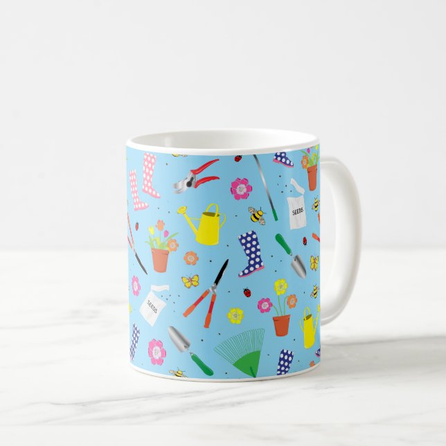 Mug Jardinage Outils Cartoon Gardener (Devant droit)