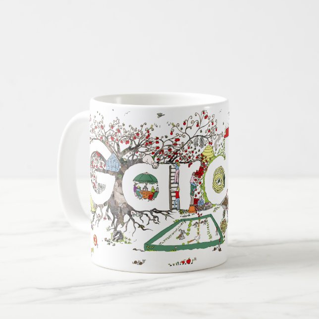 Mug Jardinage plantes et animaux Personnalisé (Devant gauche)