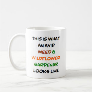 Mug jardinier de mauvaises herbes et fleurs sauvages,