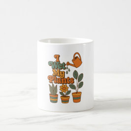 Mug J'arrose mes plantes – Rayures Rétro 70