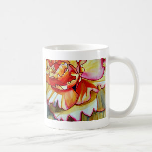 Mug Jaune de la fleur de Begonia aquarelle art origina