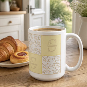Mug Jaune Nom et Monogramme