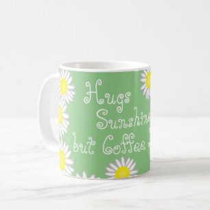 Mug Jaune vert et blanc marguerite amusant dire