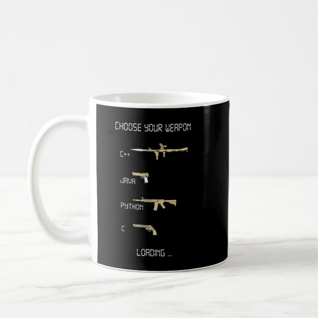 Mug Java C++ Python C Coding Programmer Arme (Gauche)