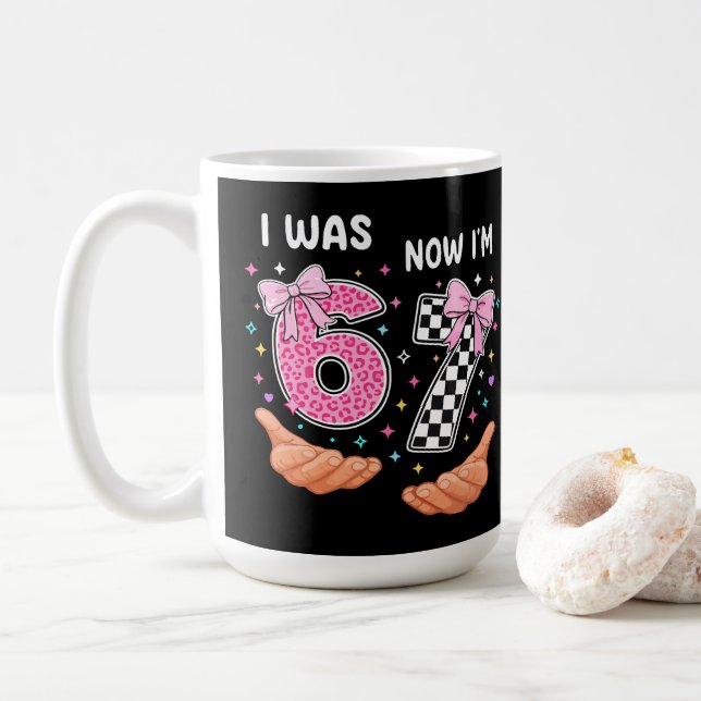 Mug J'avais 6 ans maintenant j'ai 7 ans jolis chiffres (Avec donut)