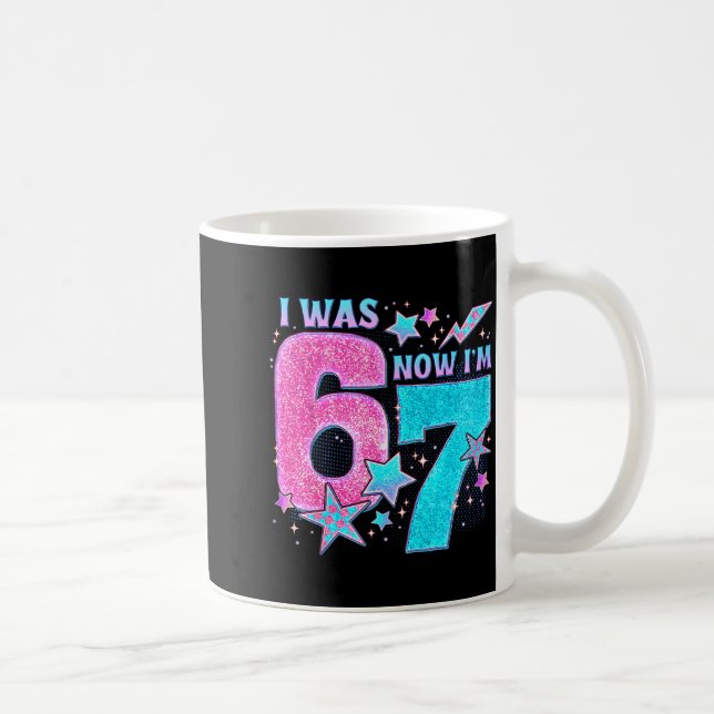 Mug J'avais 6 ans maintenant j'ai 7 ans Six Sept Drôle (Droite)