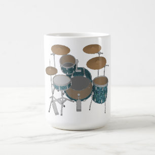 Mug Jazz Drum Kit : Ensemble de tambours verts personn
