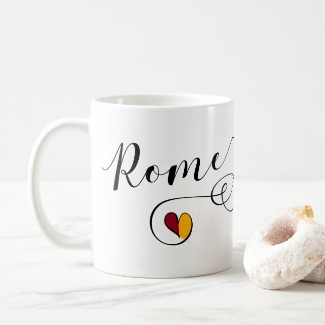Mug Je Coeur Rome, Roma, Italie (Avec donut)