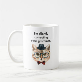 Mug Je corrige silencieusement ton chaton de grammaire