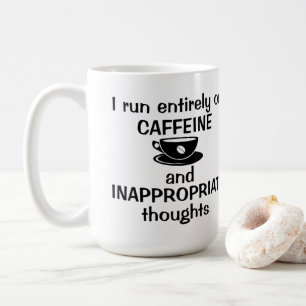 Mug Je cours entièrement sur la caféine