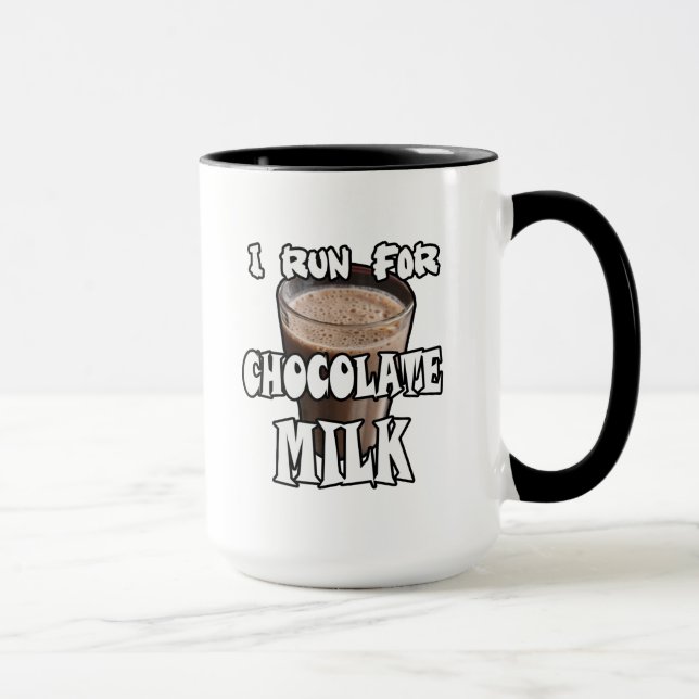 Mug Je cours pour le lait au chocolat (Droite)