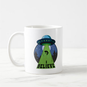 Mug Je crois que les soucoupes volantes UFO Alien Ufol