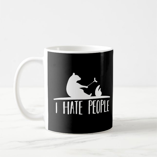 Mug Je déteste les gens - ours camping randonnée amour (Gauche)