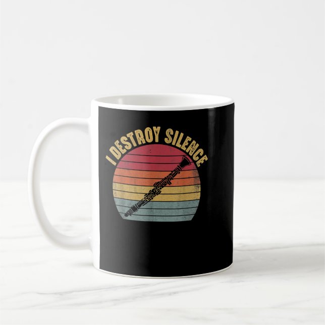 Mug Je détruit Silence Clarinet Joueur Musicien Funny  (Gauche)
