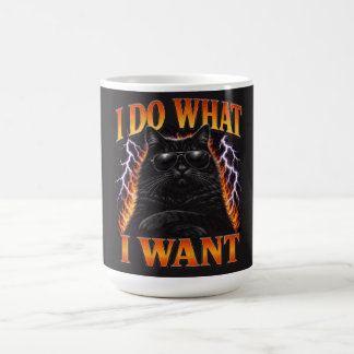 Mug Je Fais Ce Que Je Veux Chat Noir Rebelle Cool
