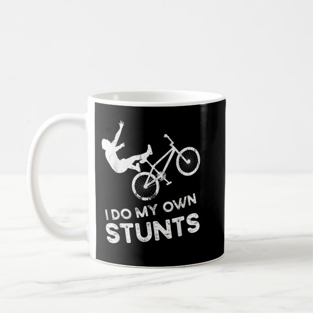 Mug Je Fais Mes Propres Stunts Cyclisme Accident Biker (Gauche)