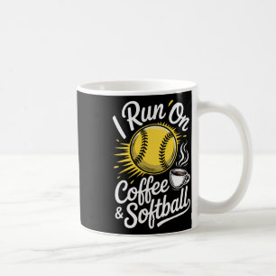 Mug Je fonctionne au café et drôle de softball