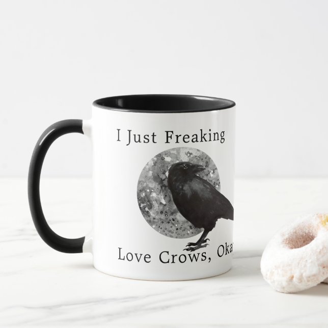 Mug Je Frappe Juste Des Crows Amoureux, D'Accord (Avec donut)