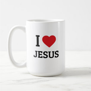Mug Je ♥ Jésus - Cadeau de foi chrétienne minimaliste