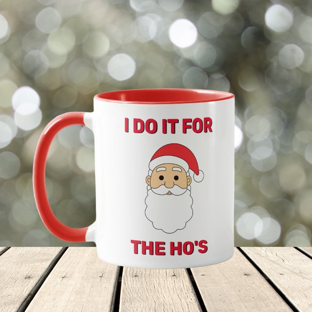 Mug Je le fais pour le Père Noël Naughty White du Ho (Créateur téléchargé)