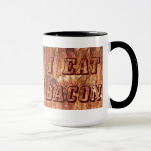 Mug Je mange du texte Bacon avec Arrière - plan