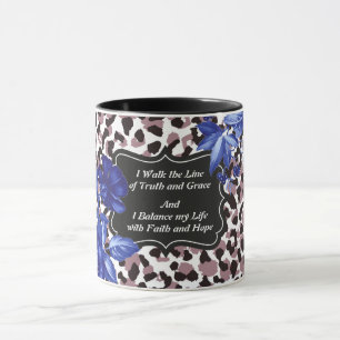 Mug Je marche sur la boue rose florale