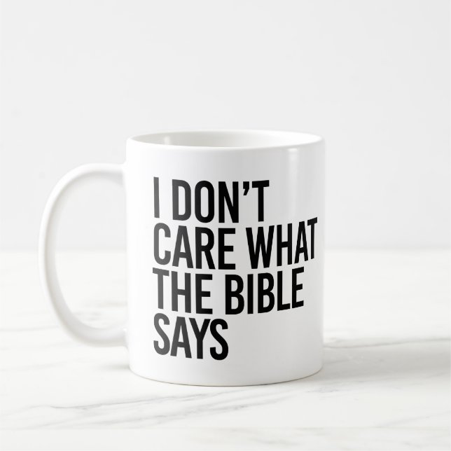 Mug Je me fiche de ce que dit la bible (Gauche)