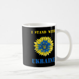Mug Je me tiens avec Ukraine tournesol rétro floral Uk