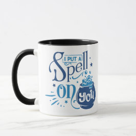 Mug Je mets un sort sur toi Cauldron Blue Halloween
