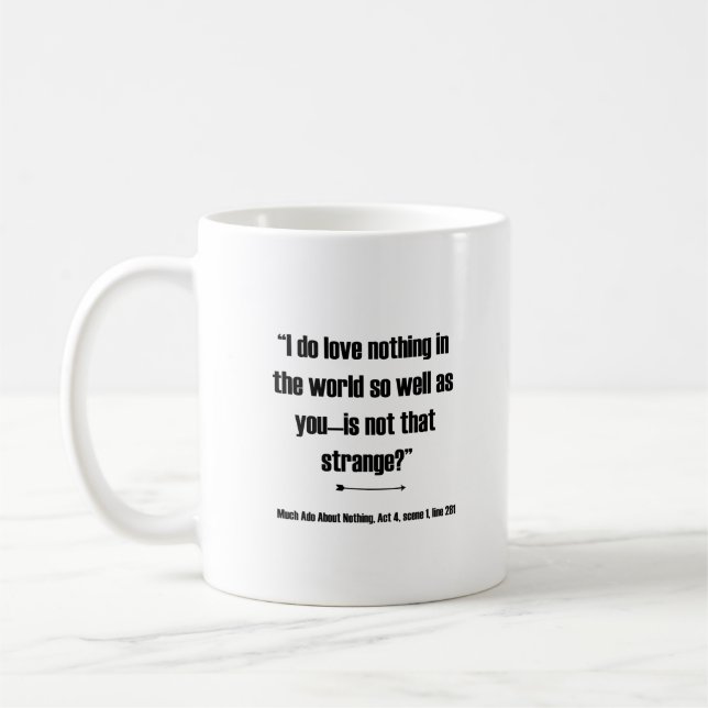 Mug Je n'aime rien au monde - Citation de Shakespeare (Gauche)