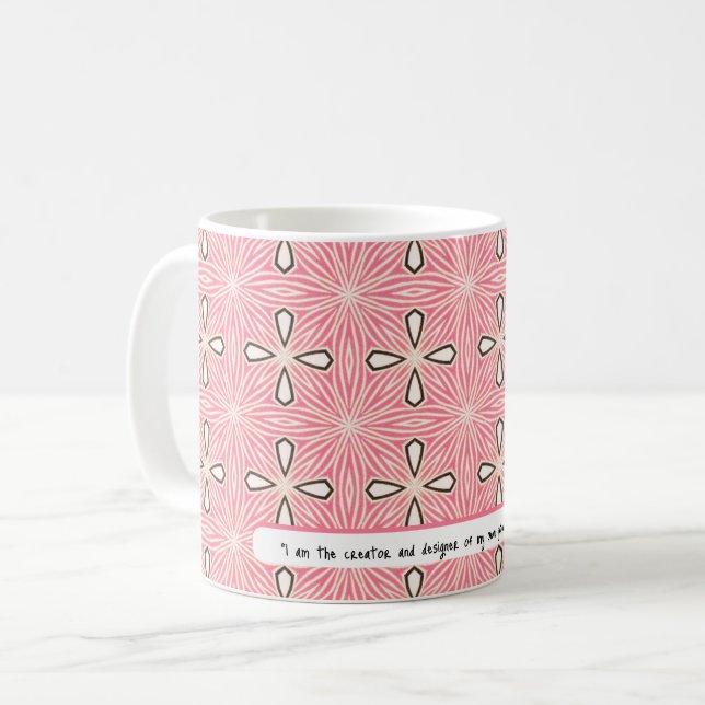 Mug Je ne conçois que ma vie | MOTIF ROSE (Devant gauche)