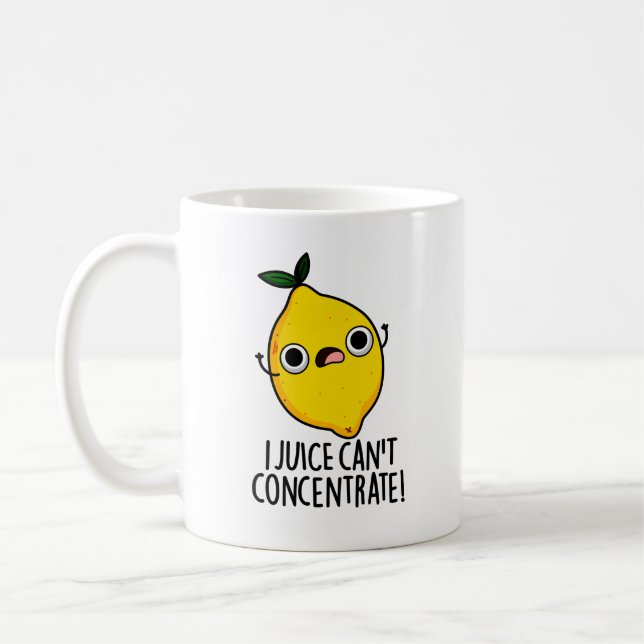 Mug Je ne peux pas concentrer le jeu de citron drôle (Gauche)