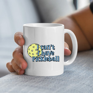 Mug Je ne peux pas, j'ai du pickleball   Bleu et jaune