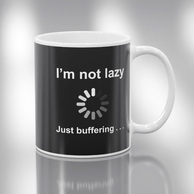 Mug Je ne suis pas paresseux - Je suis juste en tampon (Créateur téléchargé)