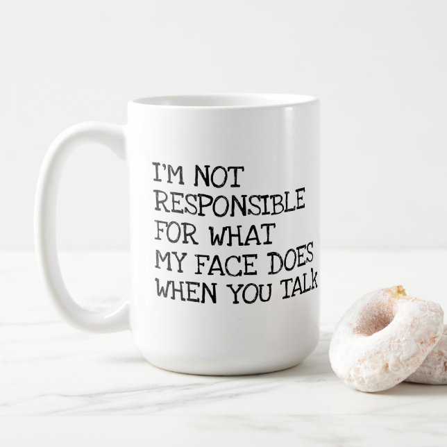 Mug Je ne suis pas typographie offensive drôle (Avec donut)