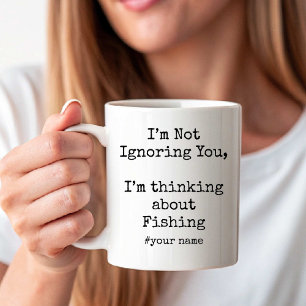 Mug Je ne vous ignore pas, je pense à la pêche