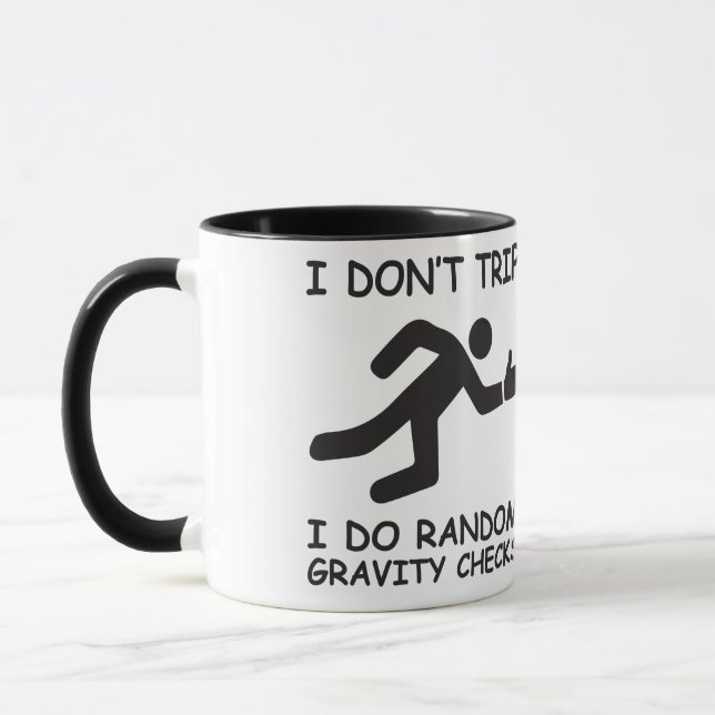 Mug Je ne voyage pas. Je fais des contrôles de gravité (Gauche)