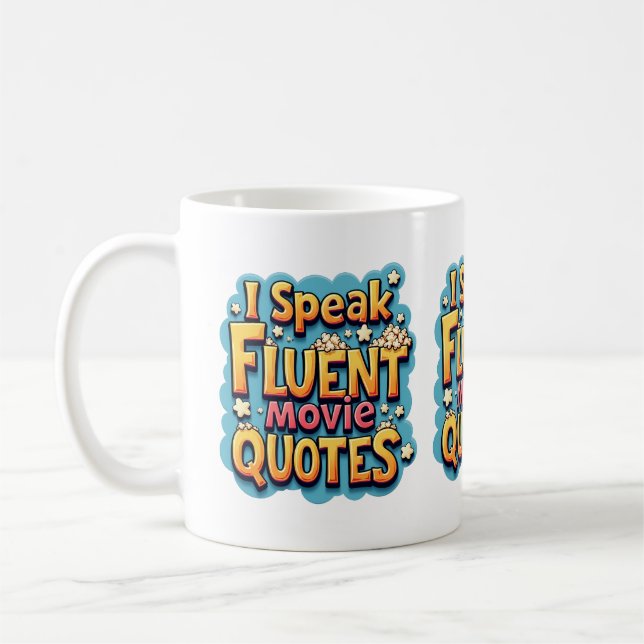 Mug Je Parle Citations De Film Fluent Retro Pop Art (Gauche)