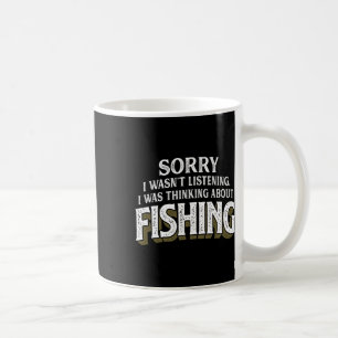 Mug Je pensais à la pêche - Cadeau de pêche drôle