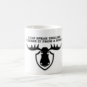 Mug Je peux parler anglais - je l'apprends d'un livre