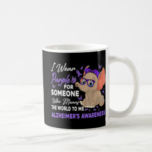 Mug Je Porte Du Ruban Purple Elephant mignon Alzheimer