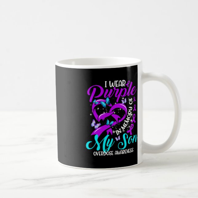 Mug Je Porte Du Violet En Mémoire De Mon Fils Surdose  (Droite)