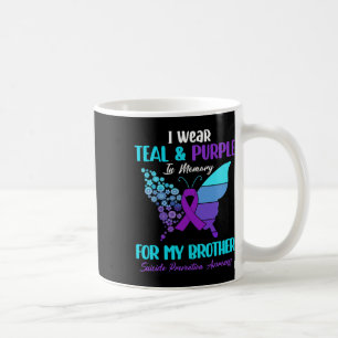 Mug Je Porte Turquoise Et Violet En Mémoire De Frère S