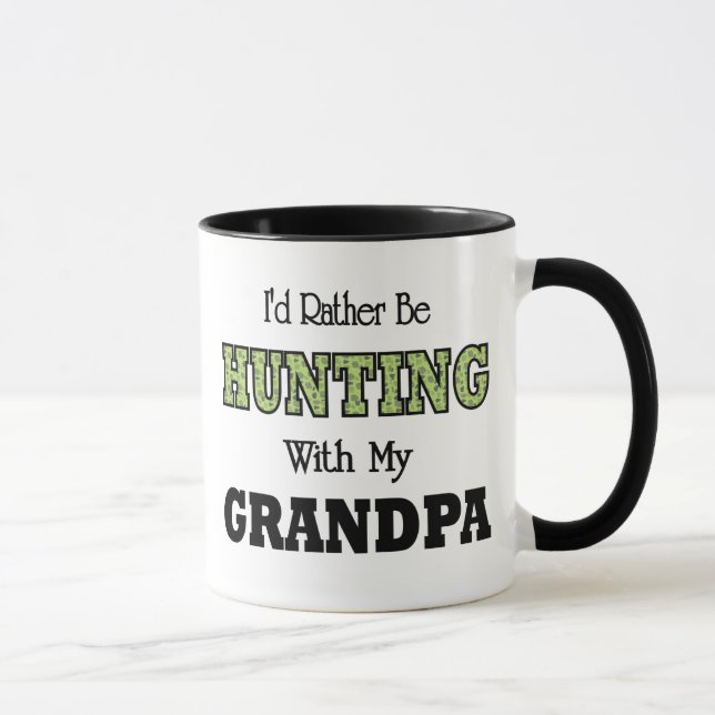 Mug Je préfère chasser avec grand-père (Droite)