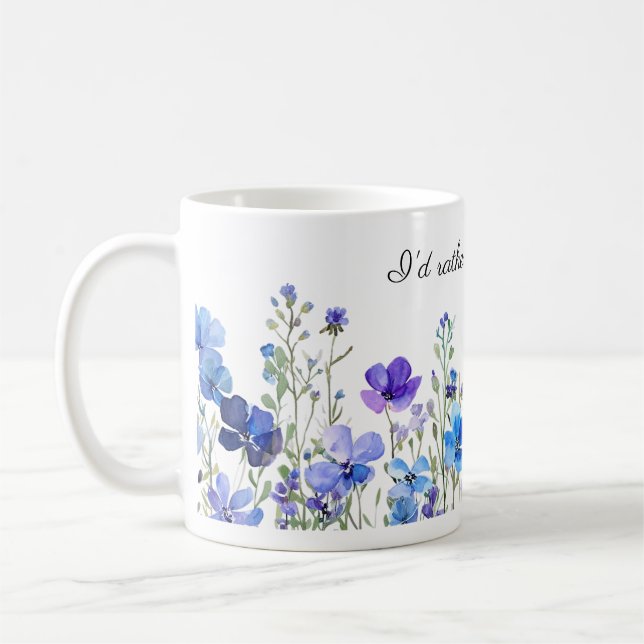 Mug Je préfère jardiner l'aquarelle florale (Gauche)