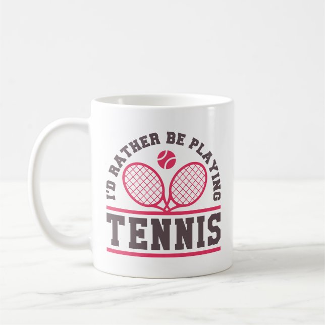 Mug Je préfère jouer au tennis (Gauche)