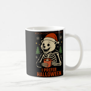 Mug Je préfère l'arbre de Halloween Ours Squelette Noë